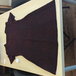 NWT Collection Dressbarn Women's L Cocktail Sweater Dress Black Red Short Sleeve